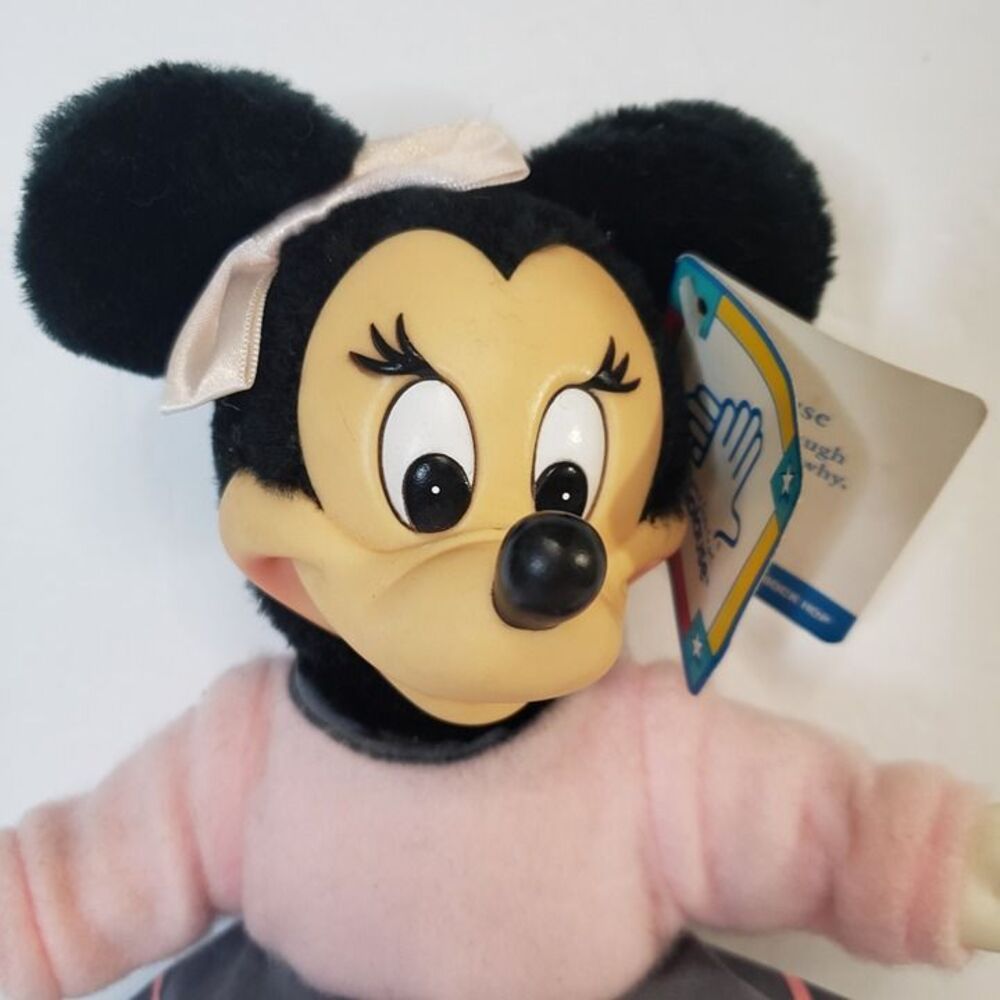 Vintage Disney Minnie Mouse Sock Hop Plush Doll by Applause 11"